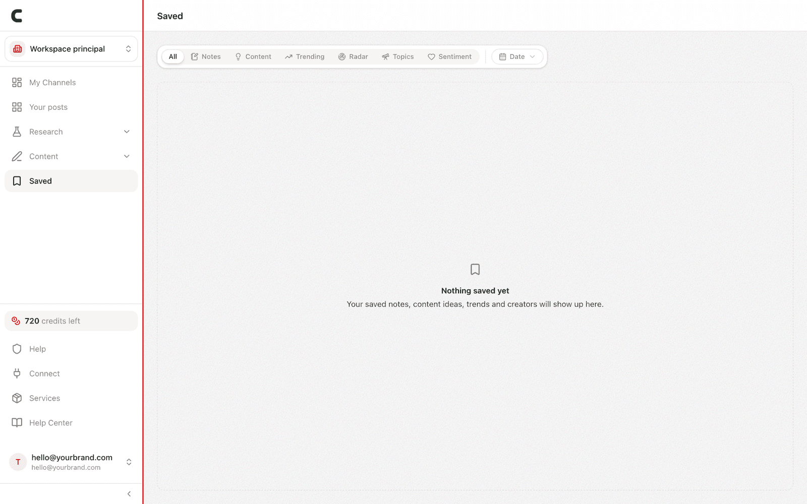 Your Saved library with its tabs